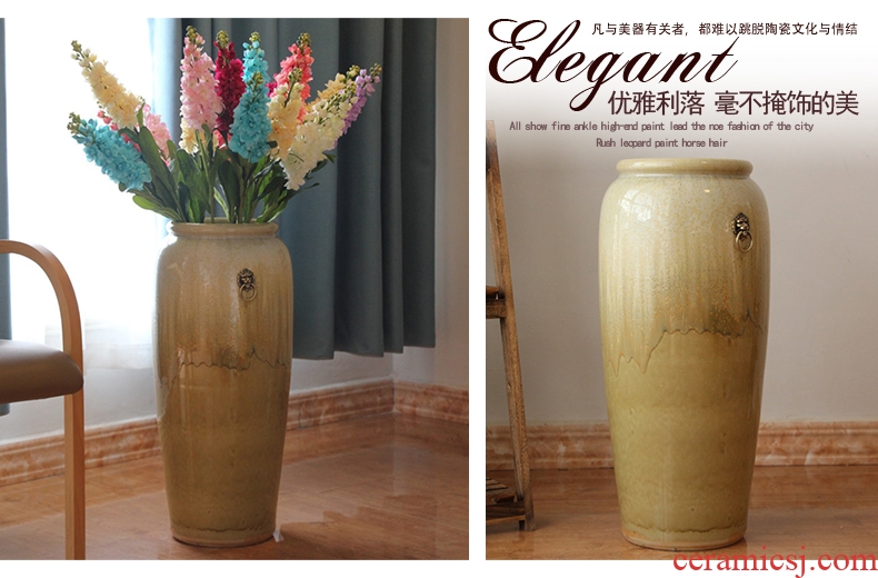 Jingdezhen ceramics craft embossed painting and calligraphy tube of calligraphy and painting scroll of large cylinder vase sitting room office furnishing articles - 539932182291