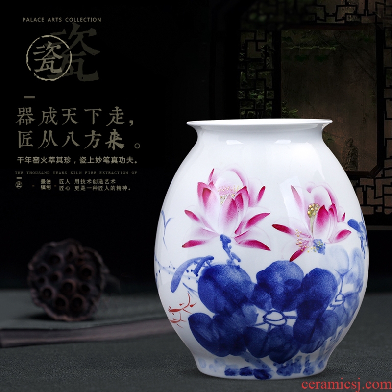 Jingdezhen ceramics hand - made Chinese blue and white porcelain vases, flower arrangement sitting room home wine ark, adornment furnishing articles