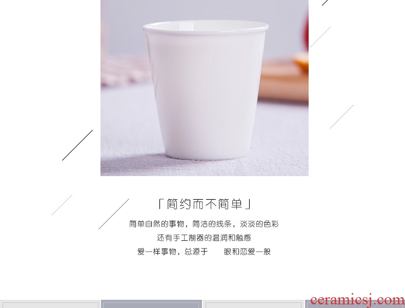 Jingdezhen pure white ipads porcelain hotel restaurant cup cup with a cup of milk for breakfast cup creative paper cups