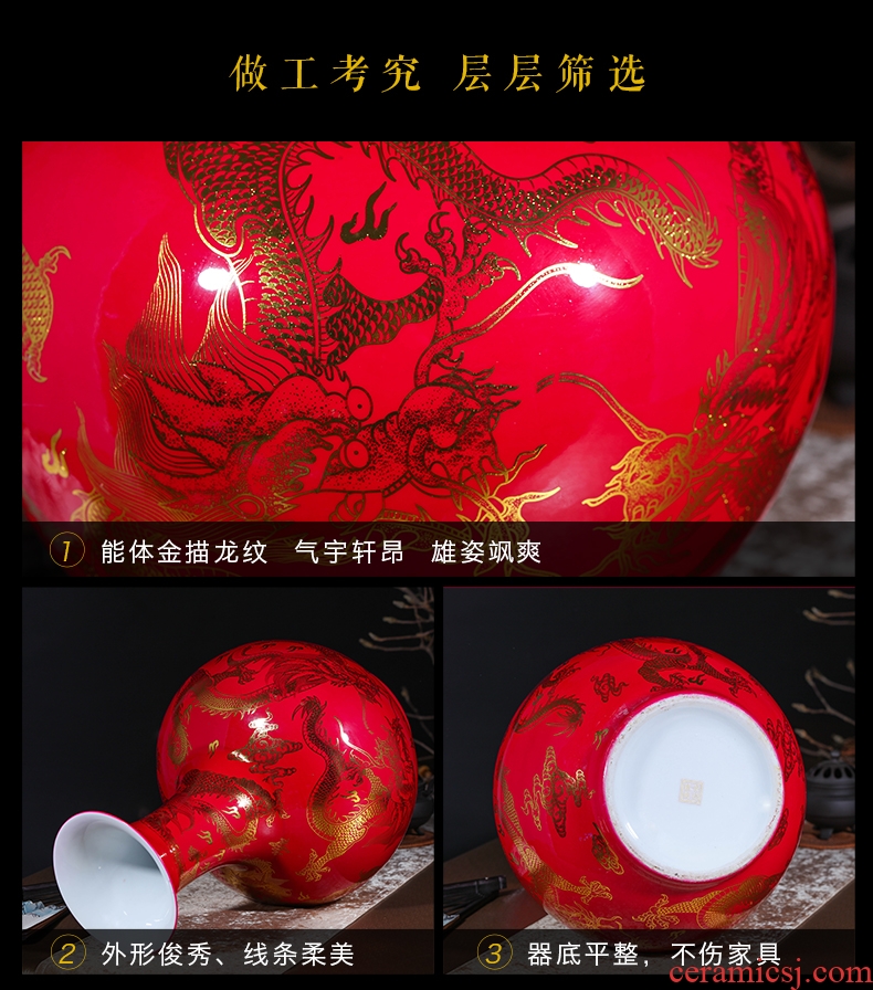 Jingdezhen ceramics 1 meter big vase landed the sitting room TV ark, porch furnishing articles furnishing articles household decorations - 558879691475