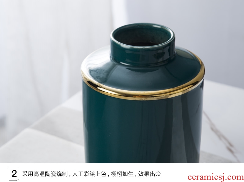 Jingdezhen ceramic vase furnishing articles sitting room European - style contracted Nordic style dry flower arranging flowers household soft adornment