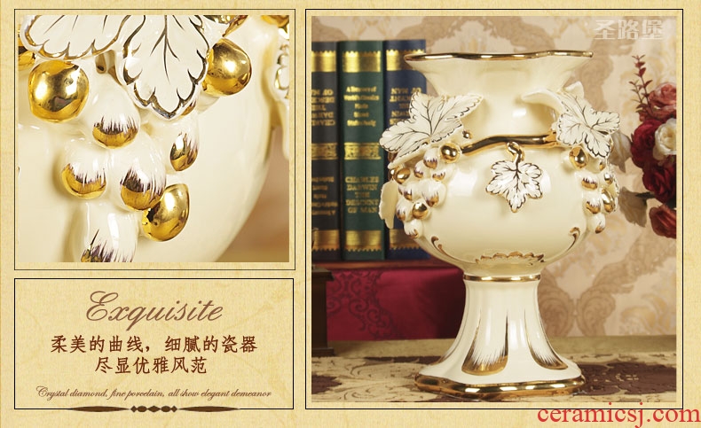 Jingdezhen ceramics famous hand - made enamel vase furnishing articles large sitting room porch decoration of Chinese style household - 43468321060