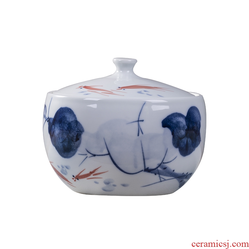 Jingdezhen ceramic tea pot home pu 'er tea pot of large storage POTS sealed seven loaves caddy