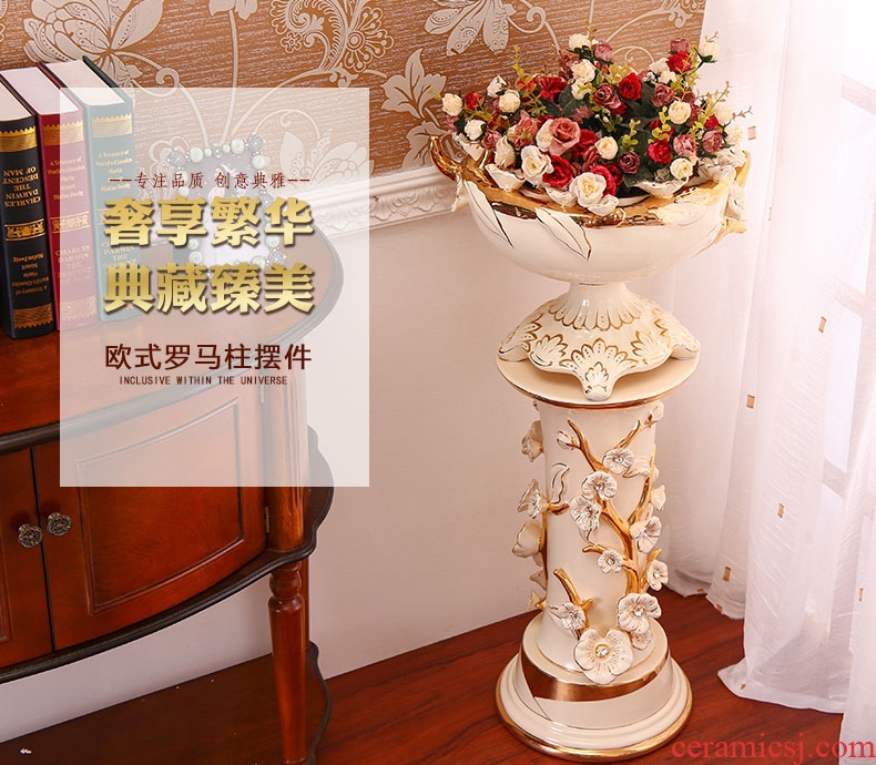 Jingdezhen ceramic vase furnishing articles sitting room flower arranging lucky bamboo household adornment Chinese red mesa of large porcelain - 525889616480