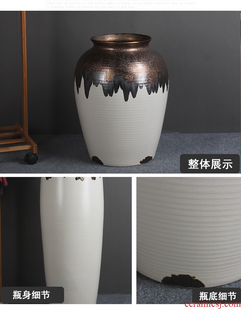 New Chinese style club house sitting room of large vase jingdezhen ceramic flower implement flower restaurant adornment is placed between example - 556635956570