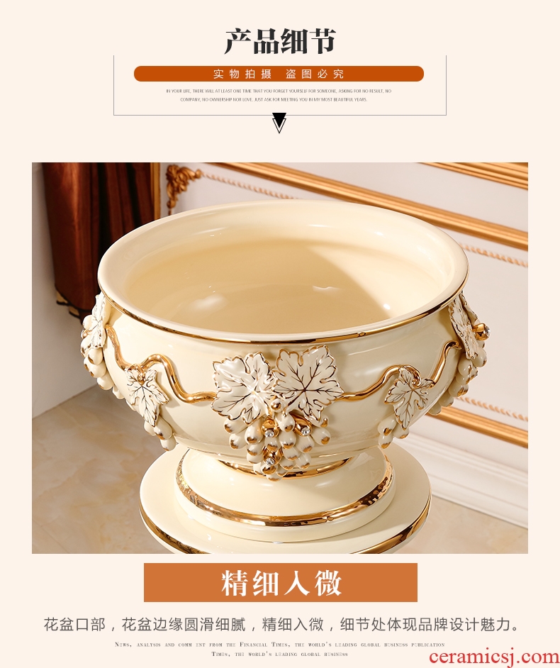 European I household adornment is placed in the sitting room of large dried flower simulation vase TV ark, high ceramic bottle - 569518563320