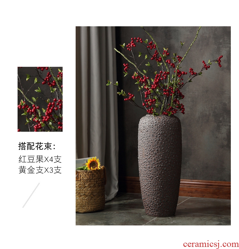 Jingdezhen ceramic large diameter vase furnishing articles Nordic light key-2 luxury home new Chinese flower arranging sitting room adornment flowers - 568592908060