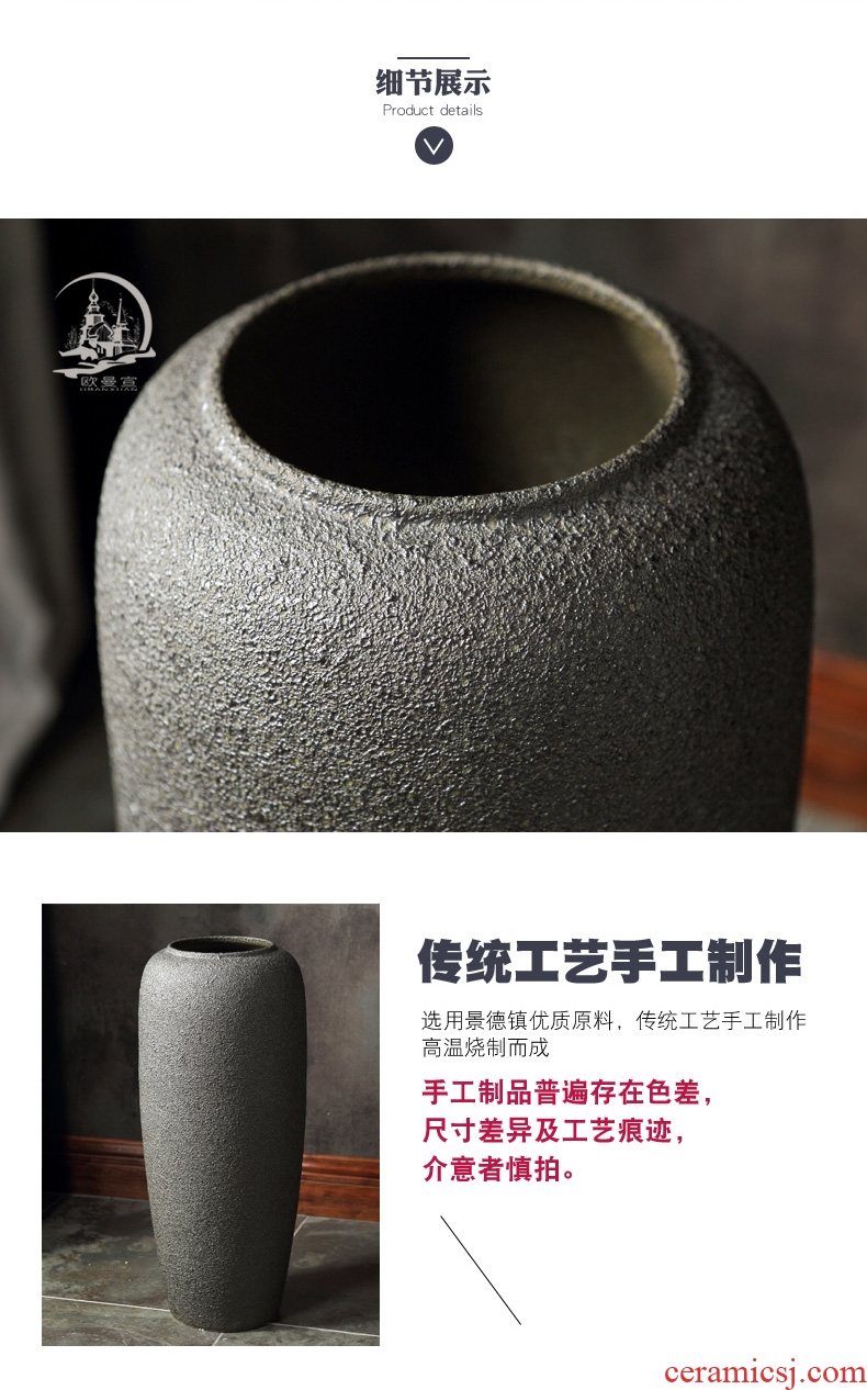 Jingdezhen ceramic open the slice of a large vase archaize crack glaze painting the living room the hotel decoration clear - 568908795064