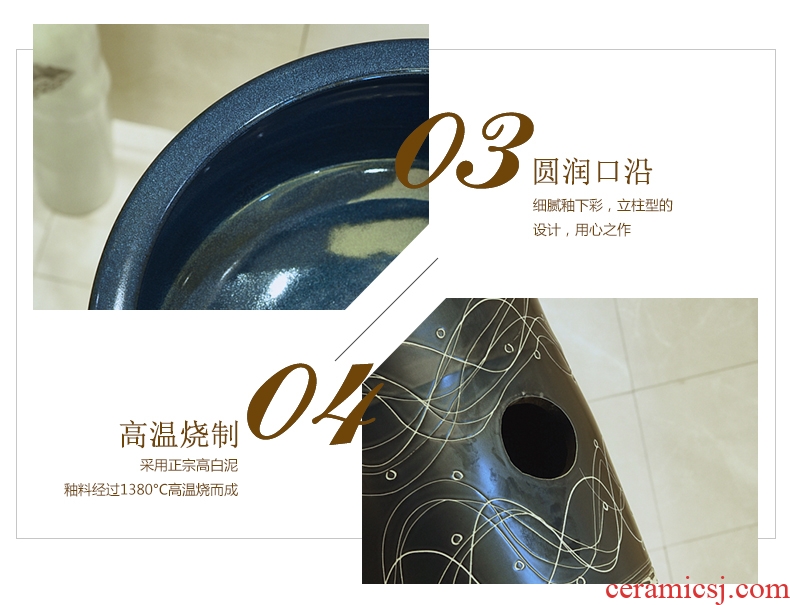 Ceramic toilet balcony column basin one-piece on its European archaize lavatory toilet home plate on stage