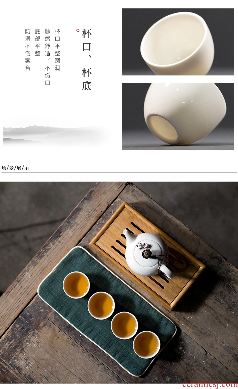 Goodall dehua white porcelain kiln kung fu tea set ceramic tureen teapot tea home office cups