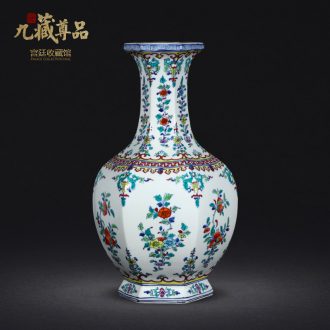 Jingdezhen ceramics vase furnishing articles celebrity hand-painted ceramic vase archaize ceramic vases, bucket color hexagonal vase