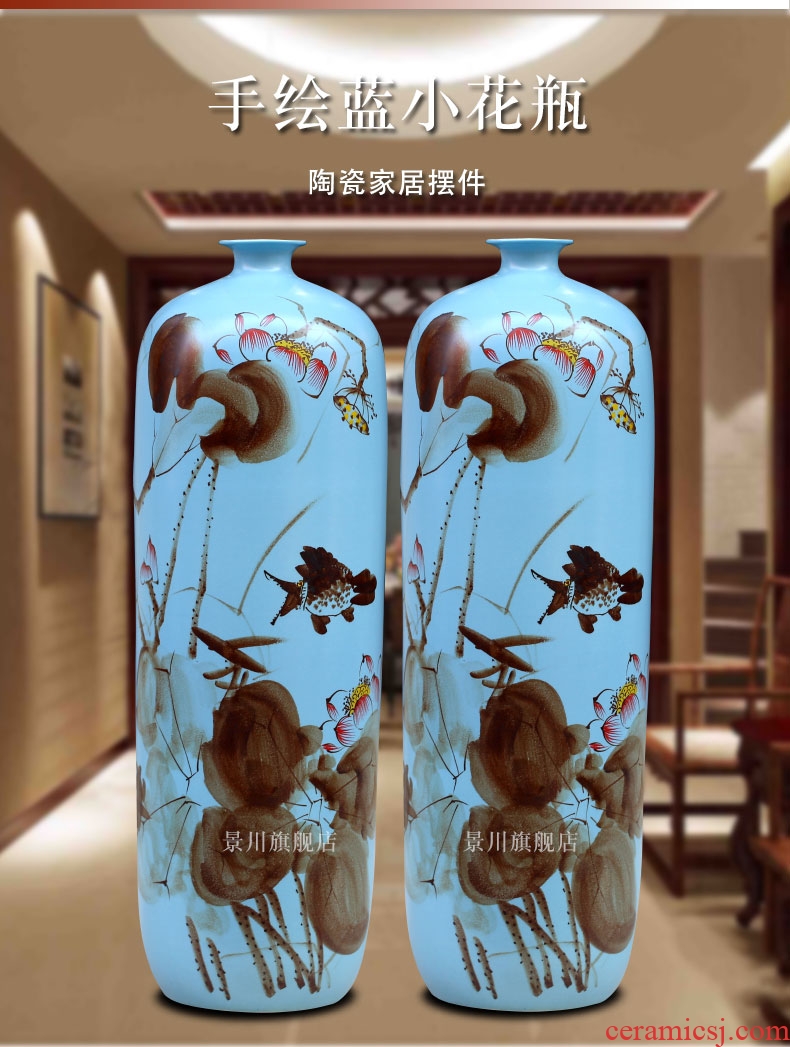 Jingdezhen ceramic hand - made splendid sunvo large blue and white porcelain vase home sitting room adornment is placed large - 545827981294