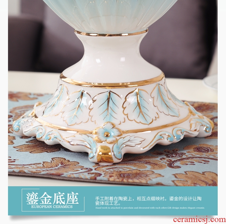 Jingdezhen ceramics live figure gourd landing big yellow vase sitting room porch decoration feng shui furnishing articles - 561066210083