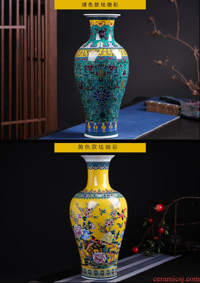 Contracted and I jingdezhen ceramic dry flower of large vase restoring ancient ways furnishing articles sitting room flower arranging flowers, checking pottery - 560211349178