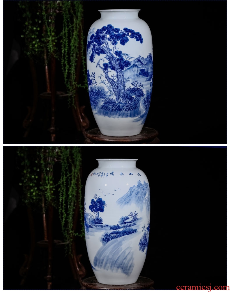 The Big ground ceramic vase white living room hotel lobby flower arranging machine household soft adornment style restoring ancient ways furnishing articles - 44888964592