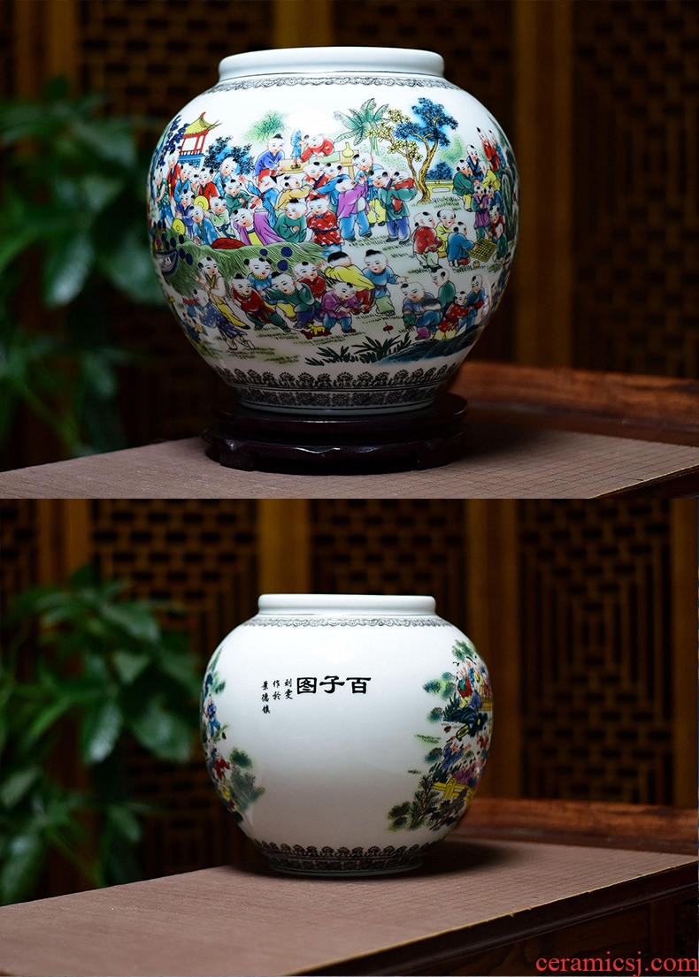 Jingdezhen ceramics bound branch lotus open piece of archaize crack glaze landing big blue and white porcelain vase furnishing articles - 572498057078