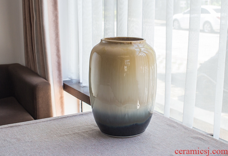 Jingdezhen ceramic high - temperature glaze color flow flower vase retro up vases, I and contracted furnishing articles