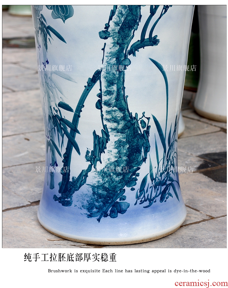 Jingdezhen ceramics pastel landscapes of large vases, Chinese style living room home TV ark adornment furnishing articles - 544165221966
