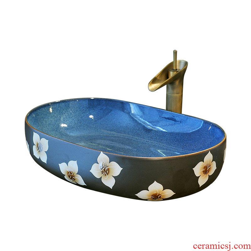 Basin ceramic art Basin of oval table Europe type restoring ancient ways more Basin Basin bathroom hand wash Basin