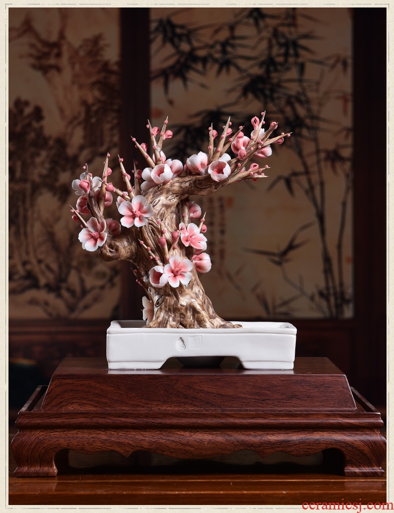 Oriental clay ceramic name plum furnishing articles its art sitting room porch decoration high - end gift/yipin mei