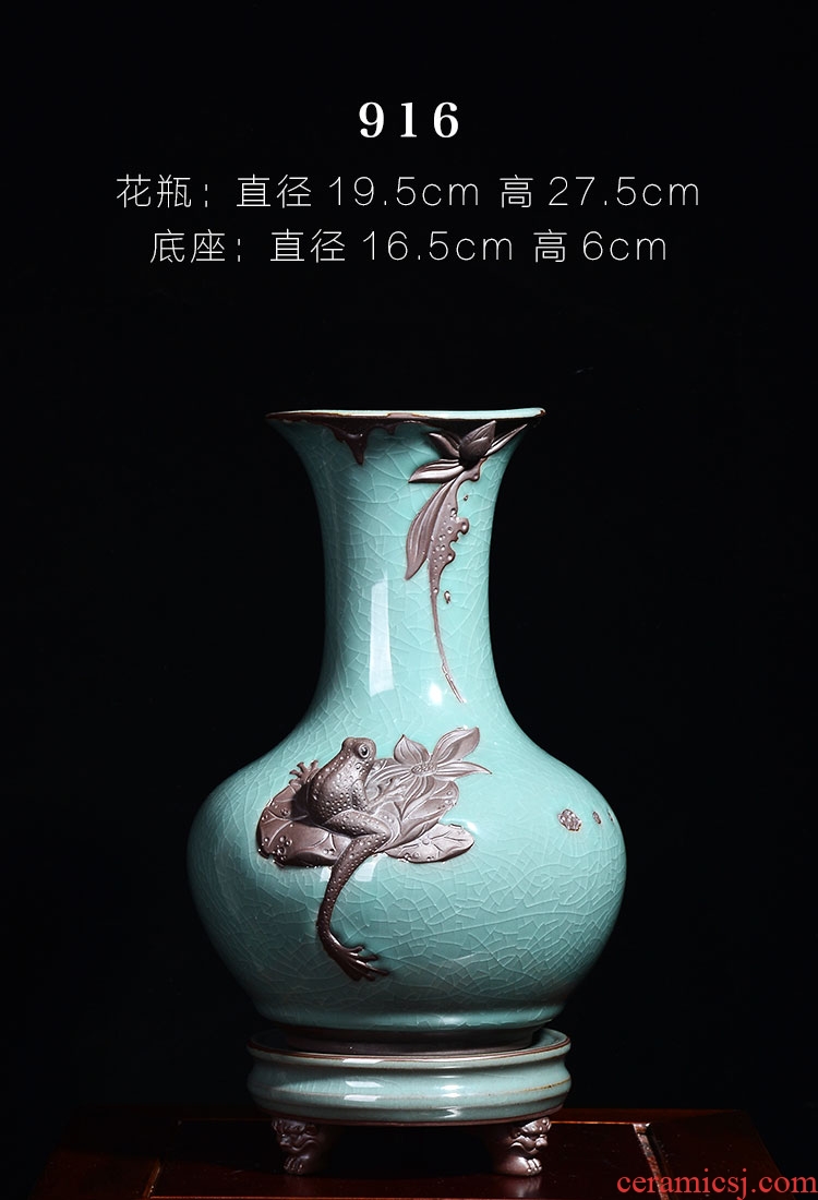 Porcelain of jingdezhen ceramics vase Chinese penjing large three - piece wine cabinet decoration plate household decoration - 565788896491