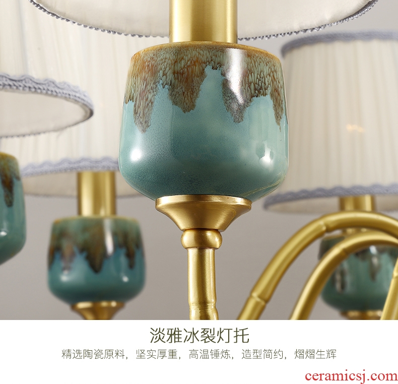 All copper chandelier light cloth art ceramic pendant country restores ancient ways the sitting room, dining - room creative Jane beauty bedroom light of lamps and lanterns