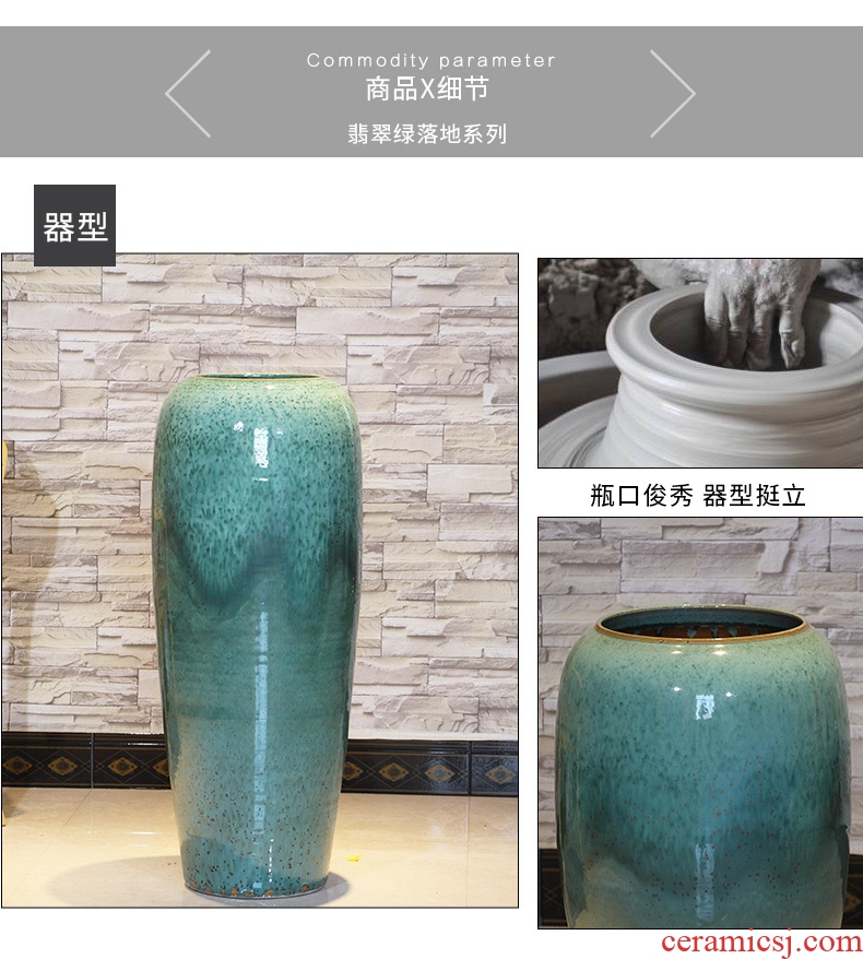 Jingdezhen ceramic big vase colored glaze flower arranging landing place villa living room flower implement contracted and I retro POTS - 42466682168