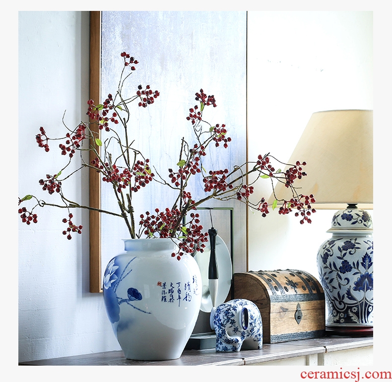 Jingdezhen ceramic vase furnishing articles sitting room hotel TV ark, dried flower arranging flowers large ground porcelain home decoration - 554296827289