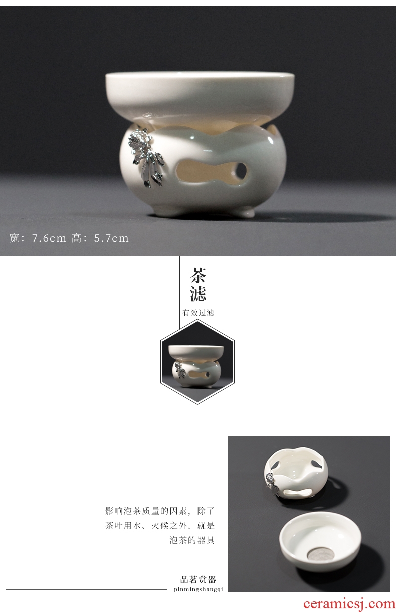 Goodall dehua white porcelain up kung fu tea set ceramic tureen teapot tea home office cups