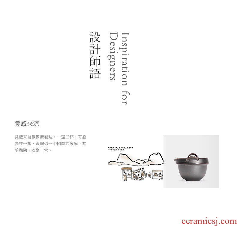 Million kilowatt/hall with ritual ceramic kung fu tea set a pot of three cups of easy bubble pot with cloth cosmopolitanism