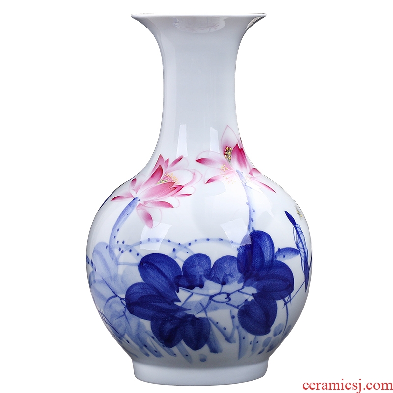 Jingdezhen ceramics hand - made of blue and white porcelain vases, flower arrangement furnishing articles furnishing articles antique Chinese style porch sitting room decoration