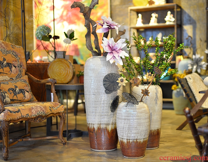 Jingdezhen ceramic creative living room villa large vase decoration to the hotel to place a flower flower implement restaurant furnishing articles - 528765002824