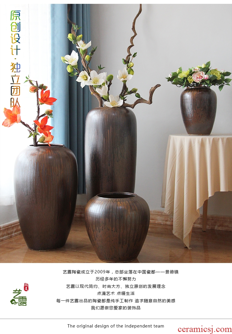 Jingdezhen of large vases, the sitting room porch place Chinese up flower flower implement hotel ceramic decoration - 555851967257