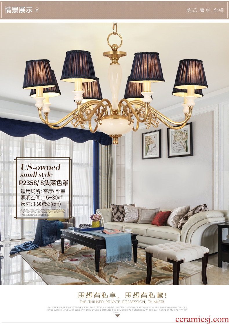 American country full copper ceramic droplight sitting room luxury restaurant atmosphere contracted and contemporary bedroom lamp villa lamps and lanterns
