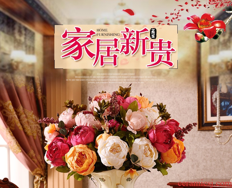 Hotel opening office study Chinese jingdezhen ceramics of large vase flower arrangement sitting room adornment is placed - 565565686757