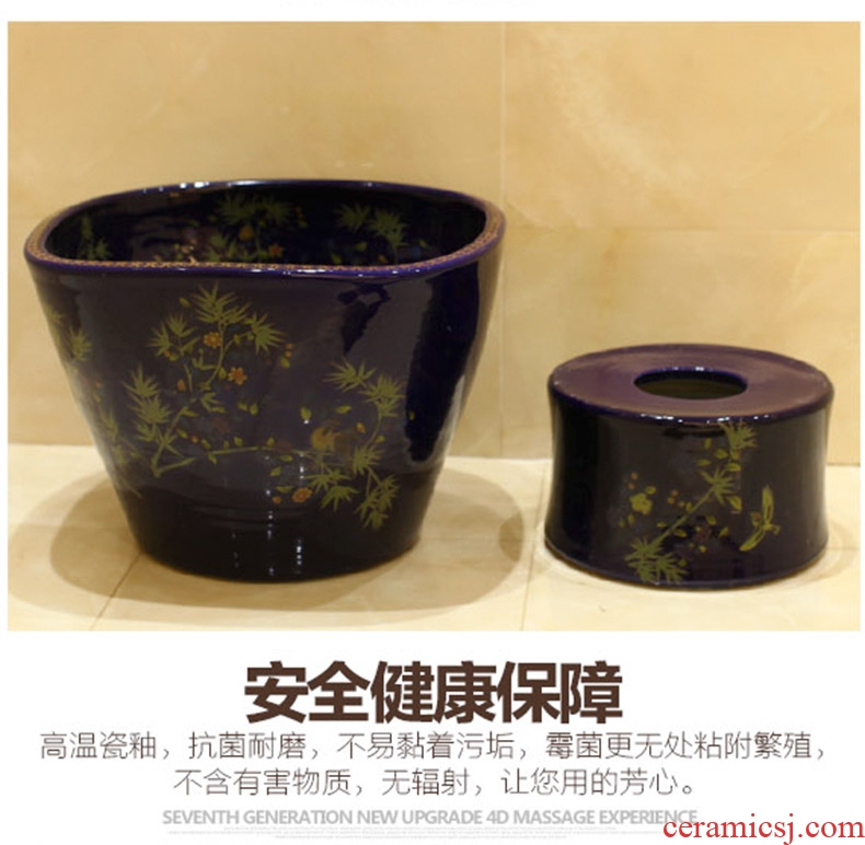 Koh larn, neat package mail of jingdezhen ceramic art basin mop mop pool pool fangyuan mop pool paint peony