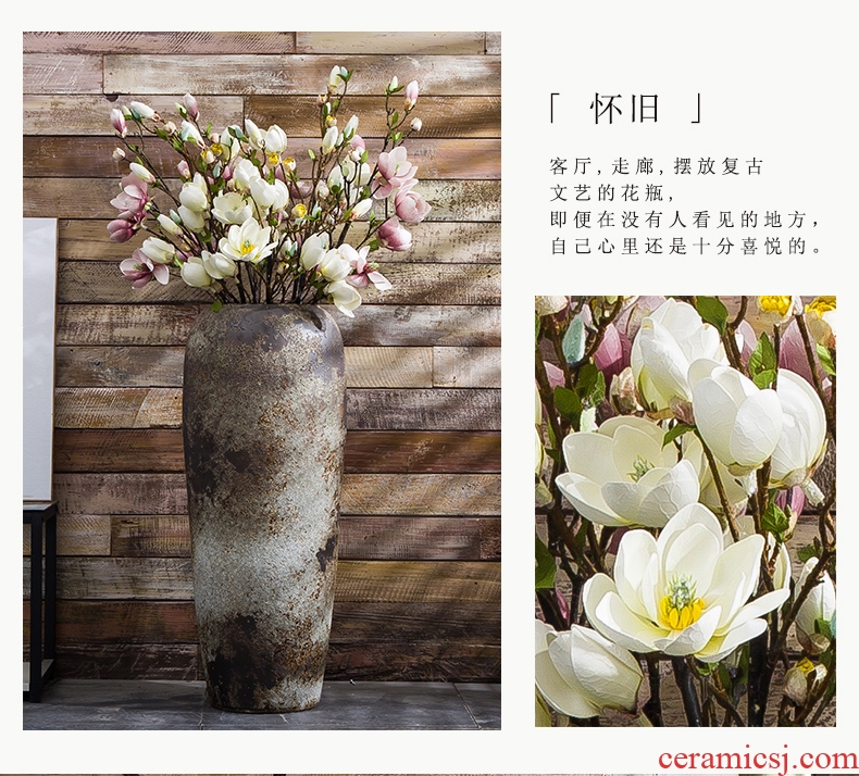 Jingdezhen Chinese style restoring ancient ways is the sitting room of large vase do old coarse pottery flower arranging flower art home furnishing articles ceramic vase - 570761669497