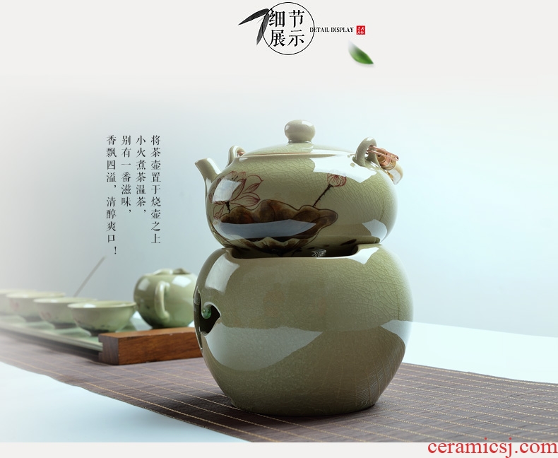 Oriental clay ceramic hand-painted teapot furnishing articles creative new home sitting room/boiled tea, soft outfit decoration arts and crafts