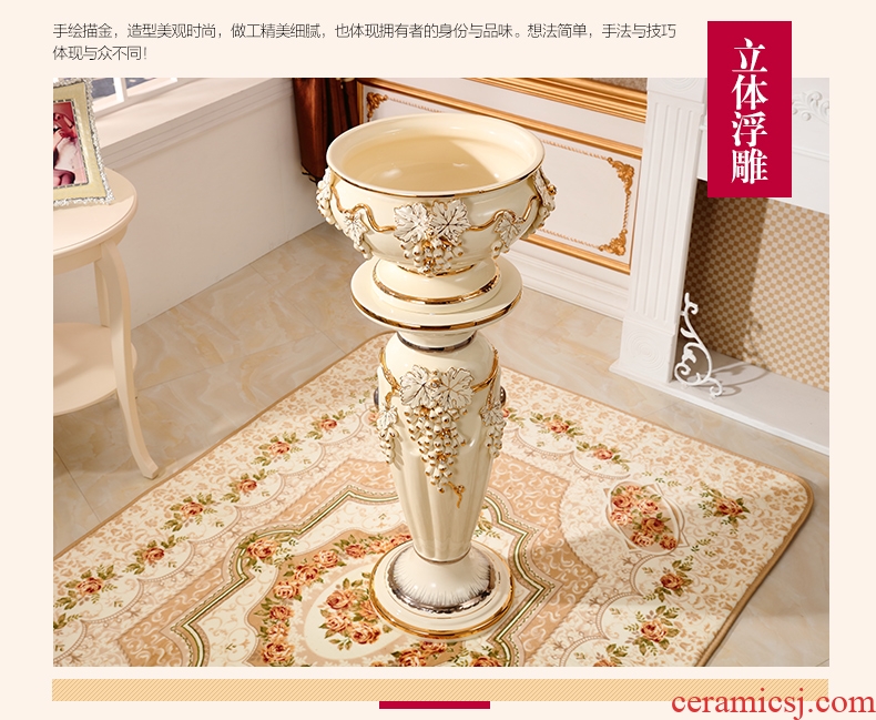 Porcelain of jingdezhen ceramics vase Chinese penjing large three - piece wine cabinet decoration plate household decoration - 569518563320