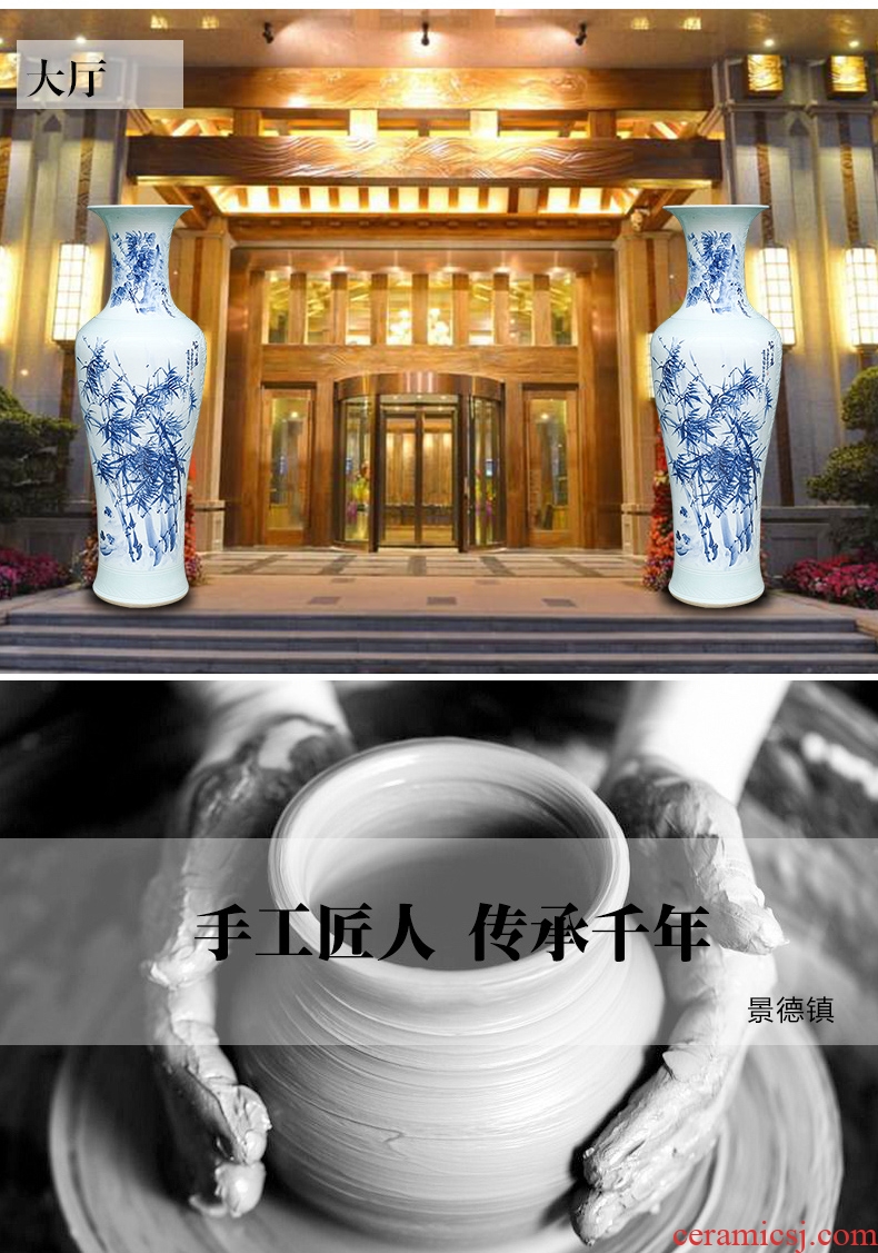 Chinese blue and white porcelain of jingdezhen ceramics sitting room of large hotel opening large vases, decorative gifts furnishing articles - 567047571881