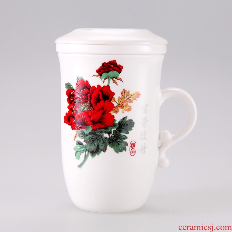 DH jingdezhen ceramic cup with cover cups filter tea cup of ms office tea cups