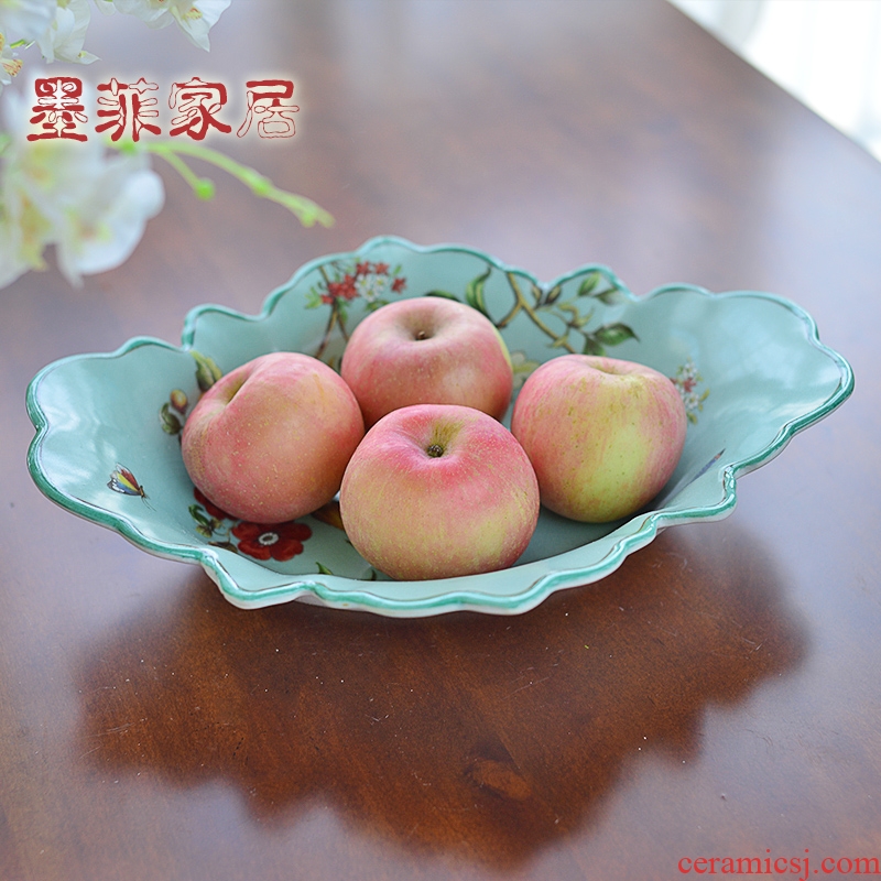Murphy 's new Chinese style restaurant sitting room made ceramic fruit bowl American country classical European dried fruit snacks