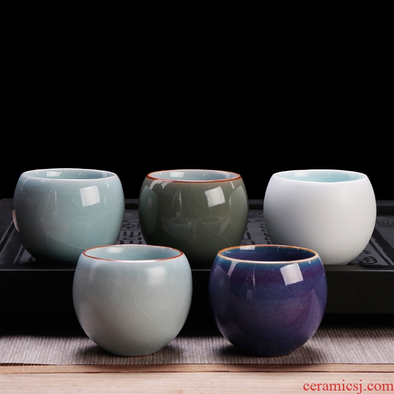 Royal elegant five ancient jun drum glass ceramic cups kung fu tea cup tea cup sample tea cup