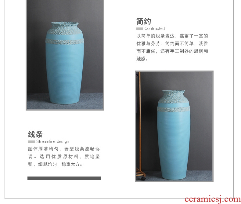 Modern European ceramic vase color glaze up landing vase sitting room hotel villa place big vase retro - 556486484510