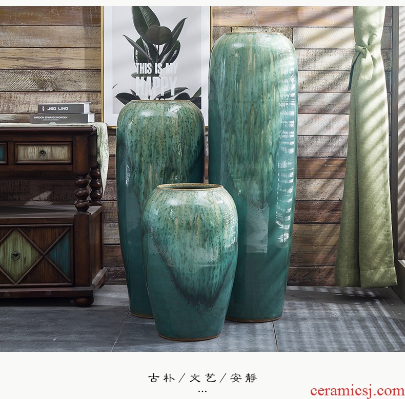 New Chinese style household act the role ofing is tasted grey wood grain ceramic vase furnishing articles large pot flowers, flower arranging furnishing articles sitting room - 570898271755