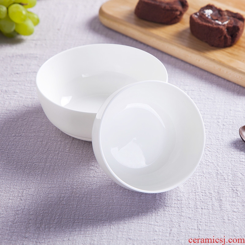 Pure white ipads porcelain rice bowls of jingdezhen household ceramics tableware rainbow such use salad bowl Chinese Korean bowl dessert bowls