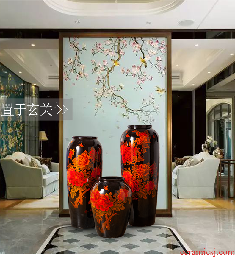 Jingdezhen chinaware bottle China Huang Longfeng home sitting room adornment is placed a thriving business of large vase - 571726523829