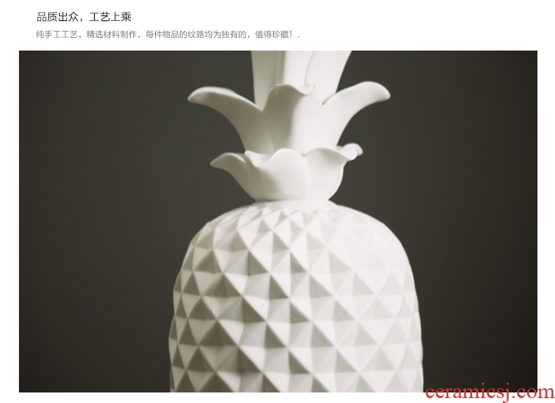 【 for 】 pineapple furnishing articles matte white ceramic soft adornment ornament adornment of contemporary and contracted sitting room wine