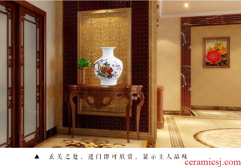 Jingdezhen ceramics hand - made prosperous double finches vase wine porch home decoration sitting room TV ark, furnishing articles