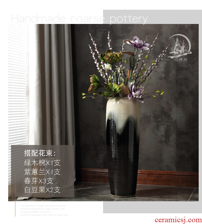 Jingdezhen ceramic I and contracted sitting room of large vase dried flower adornment is placed high creative flower arranging large bottle - 569111187733